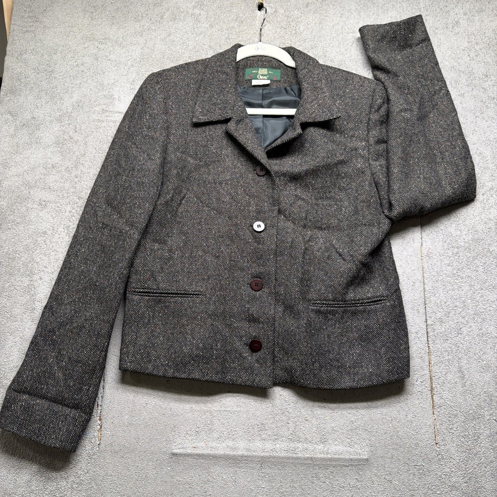 Orvis Tweed Blazer Women's Small Lambswool Silk Blend Career Preppy Jacket